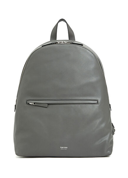Grey Men's Leather Backpack