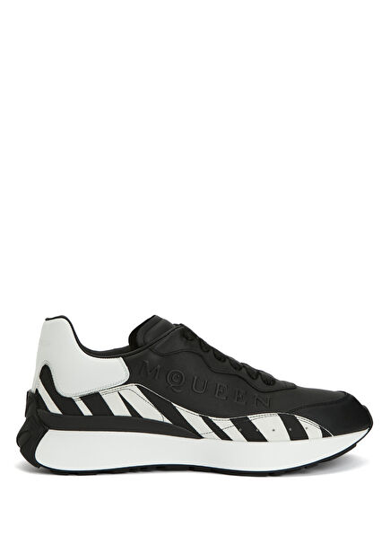 Sprint Runner White Black Men's Leather Sneakers
