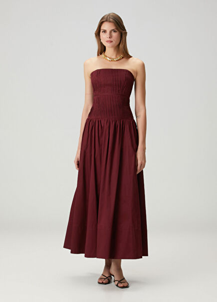 Vacation Burgundy Maxi Evening Dress
