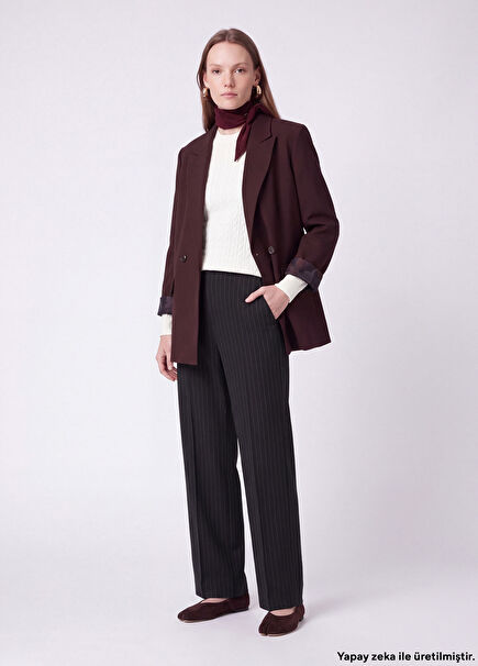 Navy Blue Striped Pants