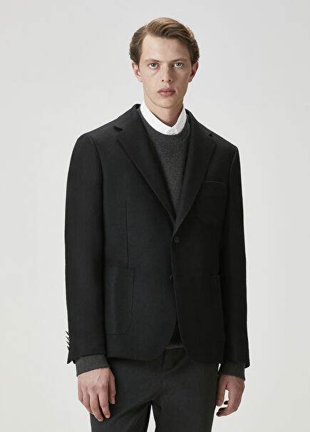 Siyah Kaşe Blazer