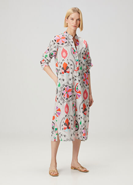 Mila Patterned Midi Beach Dress