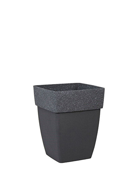 Polystone Kumlu Siyah Kenar Saksı