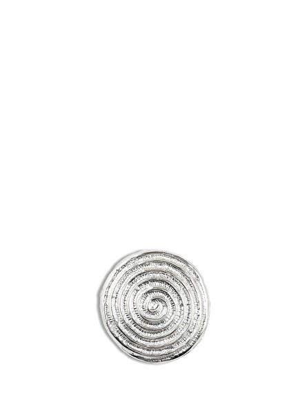 Spiral Button Clip Silver Plated 2-Piece Women's Hair Accessory