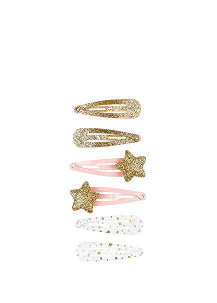 Gold Yıldız Klipsli Kız Çocuk Toka 