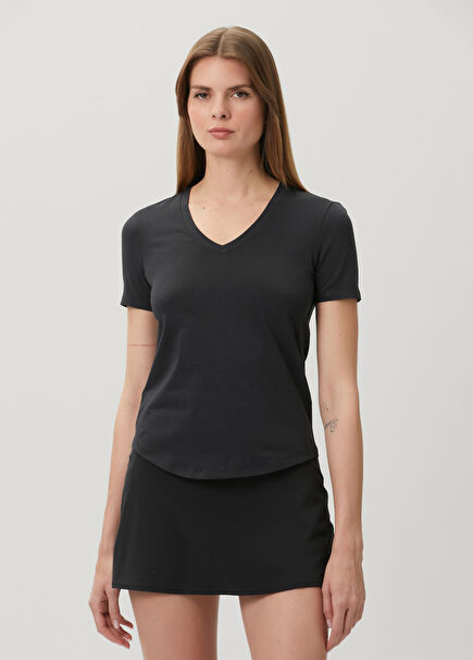 Love Siyah V Yaka T-Shirt