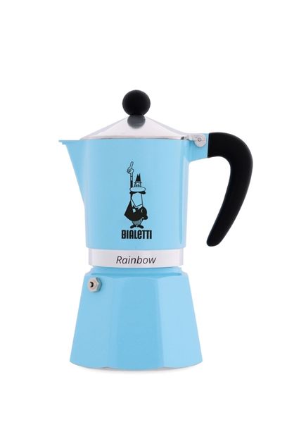 Rainbow Blue Porcelain 6 Cup Moka Pot