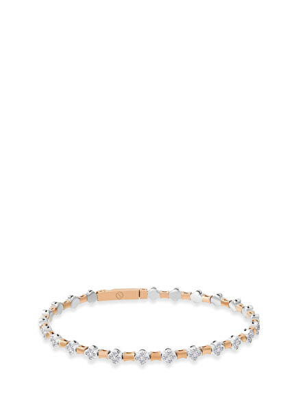 Anka Yonca Pırlanta Taşlı 14 Ayar Altın Kadın Bileklik