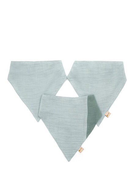 Mint Yumuşak ve Nefes Alabilen 3’lü Müslin Bebek Fular Önlük Seti