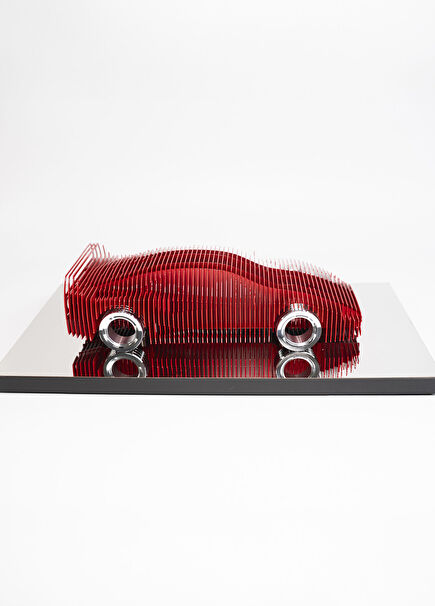Ferrari F40 Kırmızı Metal Heykel