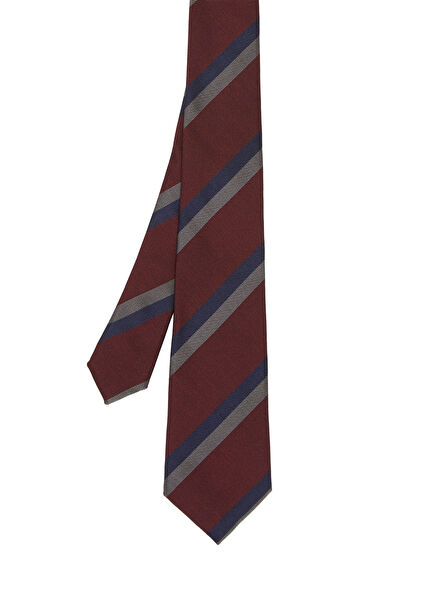 Burgundy Big Striped Tie