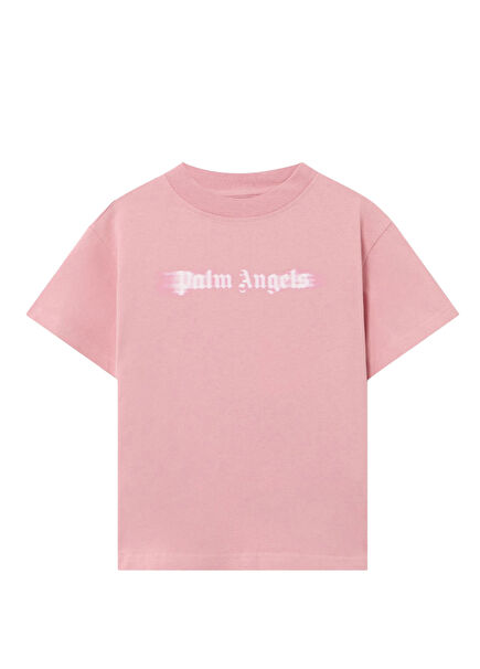 Pembe Logo Baskılı Kız Çocuk T-shirt