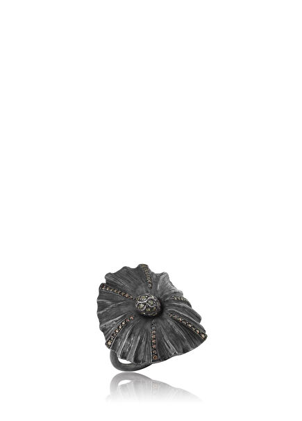 Convolvulus L Kadın Okside Gümüş Yüzük