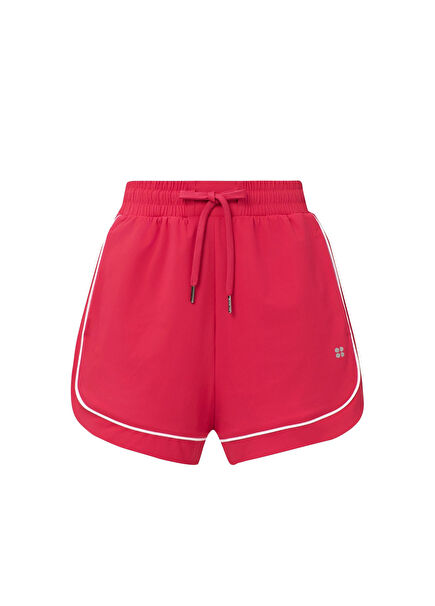Explorer Track Piped Red Women's Sports Shorts