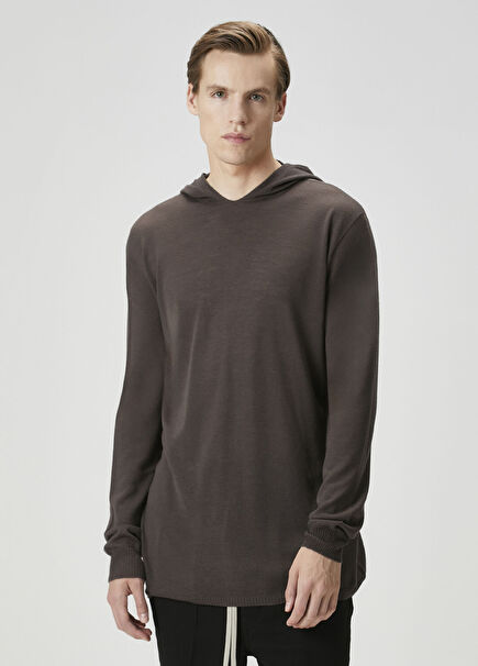 Anthracite Hooded Wool Sweater