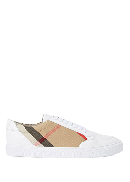 House Check White Leather Women's Sneakers