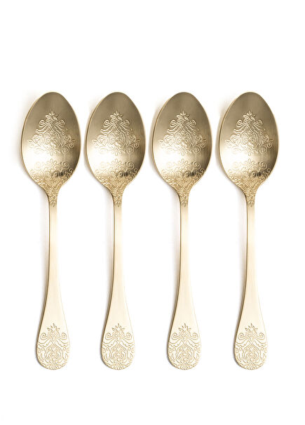 Dume Mat Şampanya Çelik 4'lü Yemek Kaşığı