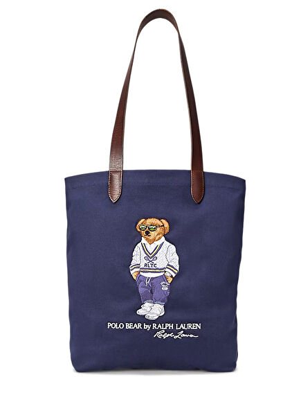 Polo Bear Navy Blue Logo Embroidered Bag