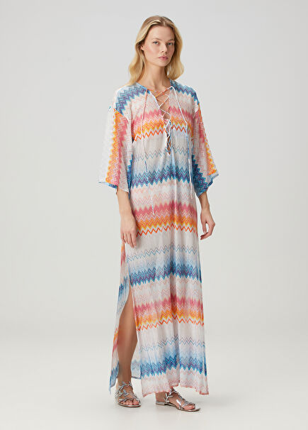 Zigzag Patterned Caftan