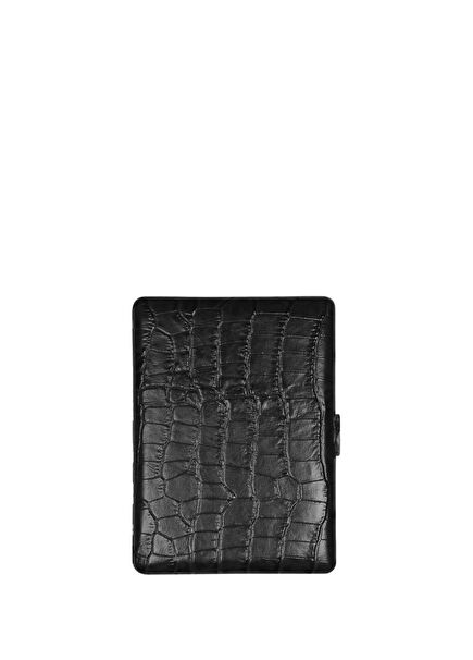 Cosmos Croco Siyah 9'lu Deri Uzun Sigara Tabakası 