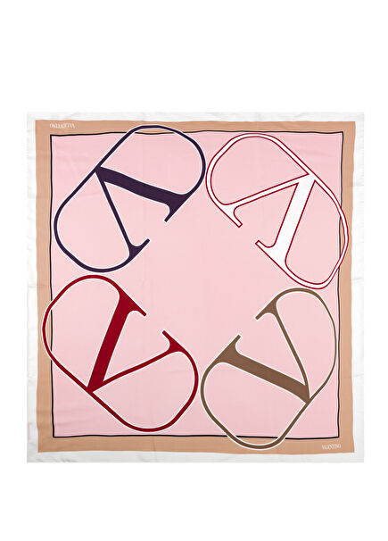 VLogo Pink Women's Silk Scarf
