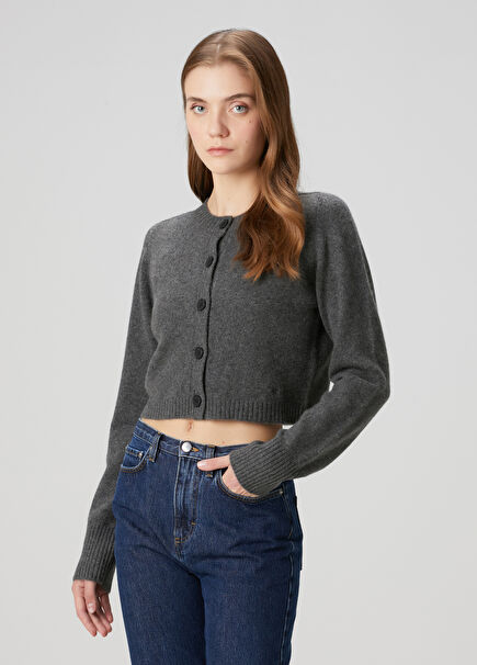 Zephir anthracite cashmere cardigan