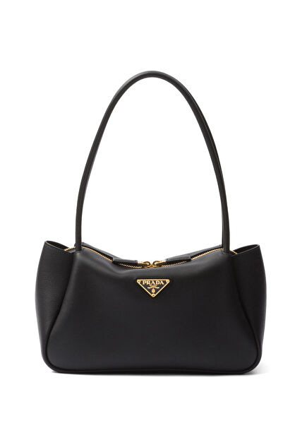 Darling Siyah Deri Orta Boy Kadın El Çantası