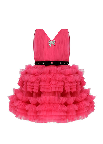 Melissa Fuşya Kız Çocuk Elbise