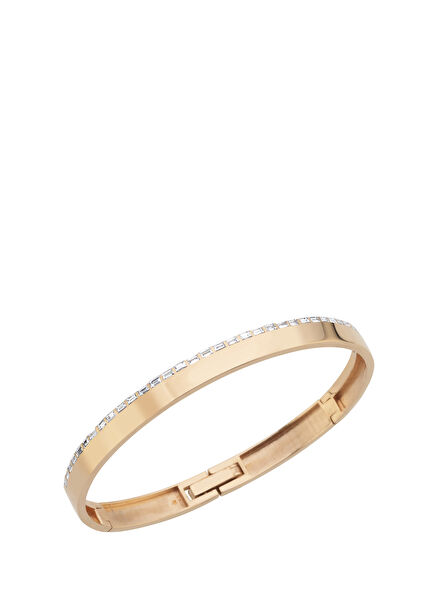 Cuff Form Diamonds Women's Gold Bracelet