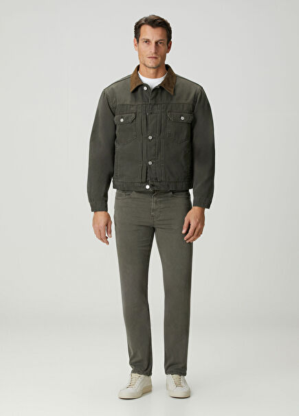 Açık Haki Jean Pantolon