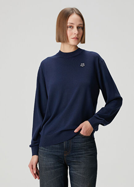 Boke Flower Lacivert Sweatshirt