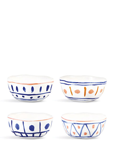 Limon Desenli 4'lü Seramik Kase Seti