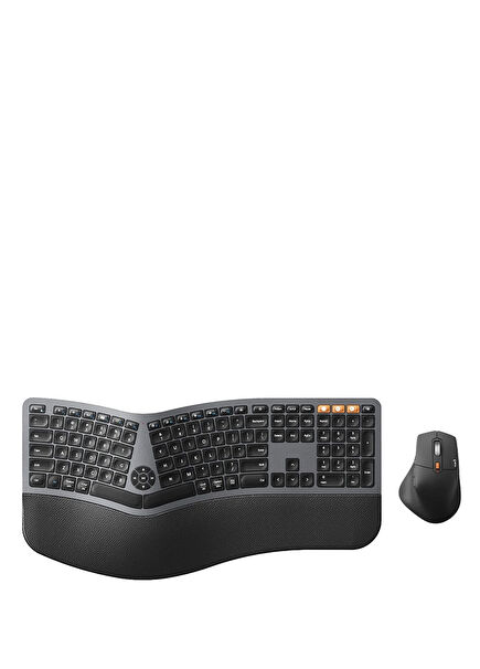EKM01 Plus Siyah Gri Kablosuz Klavye Mouse Seti CP013399