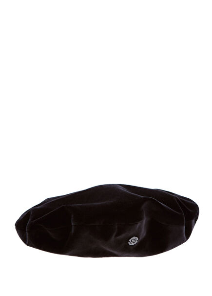 Audrey Siyah Kadife Unisex Beret Şapka