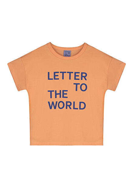 Lttw Orange Unisex Kids Organic Cotton T-Shirt