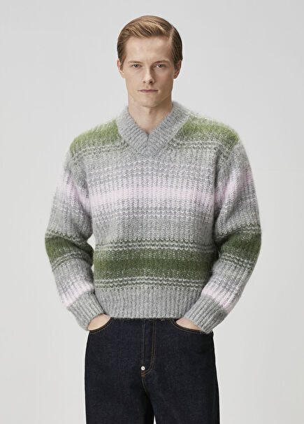 Grey Green Wool Sweater