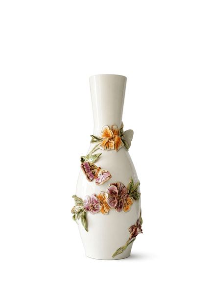 Dolce Vita Collection Desenli Beyaz Porselen Vazo