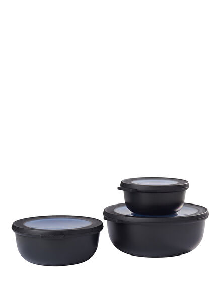Cirqula Round Siyah 3'lü Saklama Kabı Seti