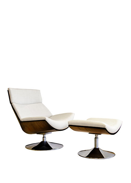 Sorrento Beyaz Metal Ayaklı Döner Berjer Takımı