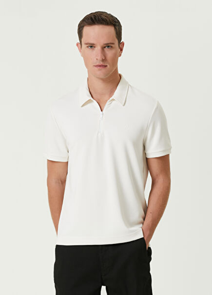 Comfort Fit Ekru Polo Yaka T-shirt