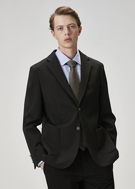 Siyah Örme Blazer