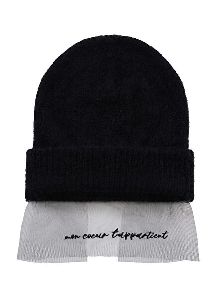 Amour Black Wool Beanie