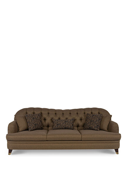 Saltburn Brown Quilted Triple Sofa