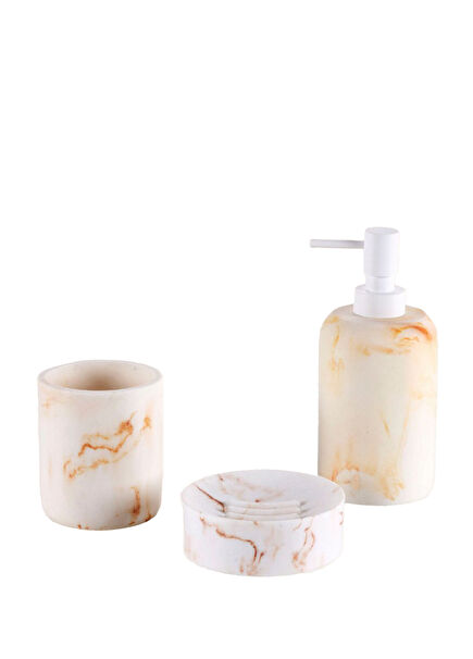 Cloud Beige Polyresin 3-Piece Bathroom Set