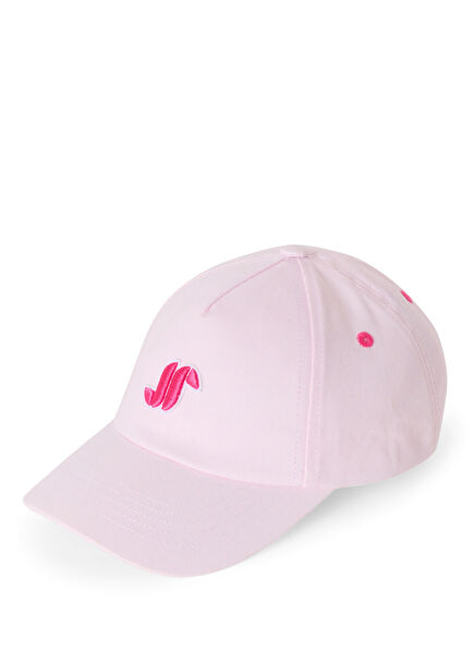 Pembe Logolu Kız Çocuk Şapka