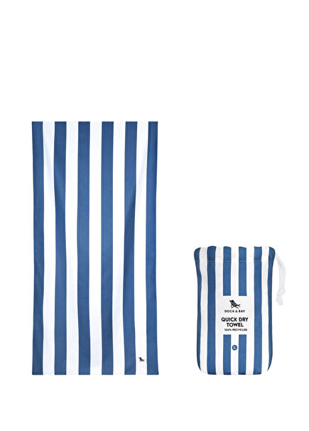 Cabana Whitsunday Blue Çizgili Ekstra Büyük Boy Unisex Plaj Havlusu 90 x 200 cm