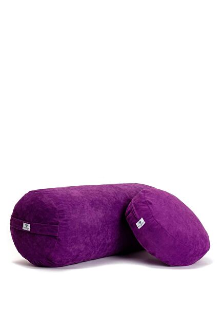 Purple Bolster and Meditation Cushion
