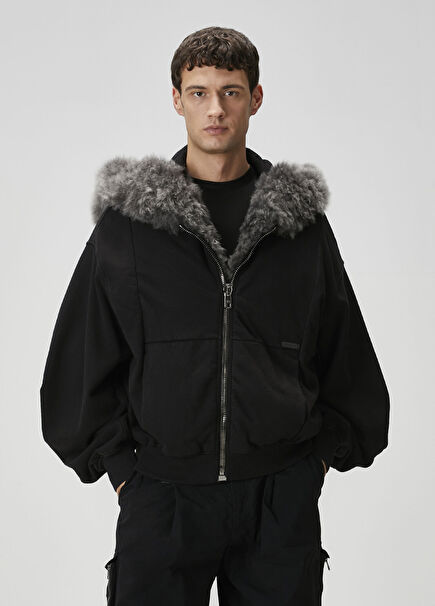 Black Hooded Coat