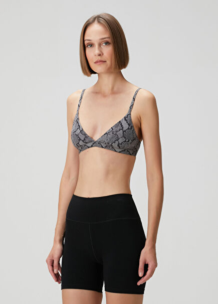 Triangle Snake Printed Bra