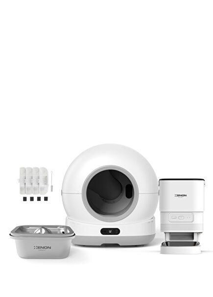 Smart Automatic Cat Toilet Food Bowl and Steel Water Dispenser Set of 4 Pet Products